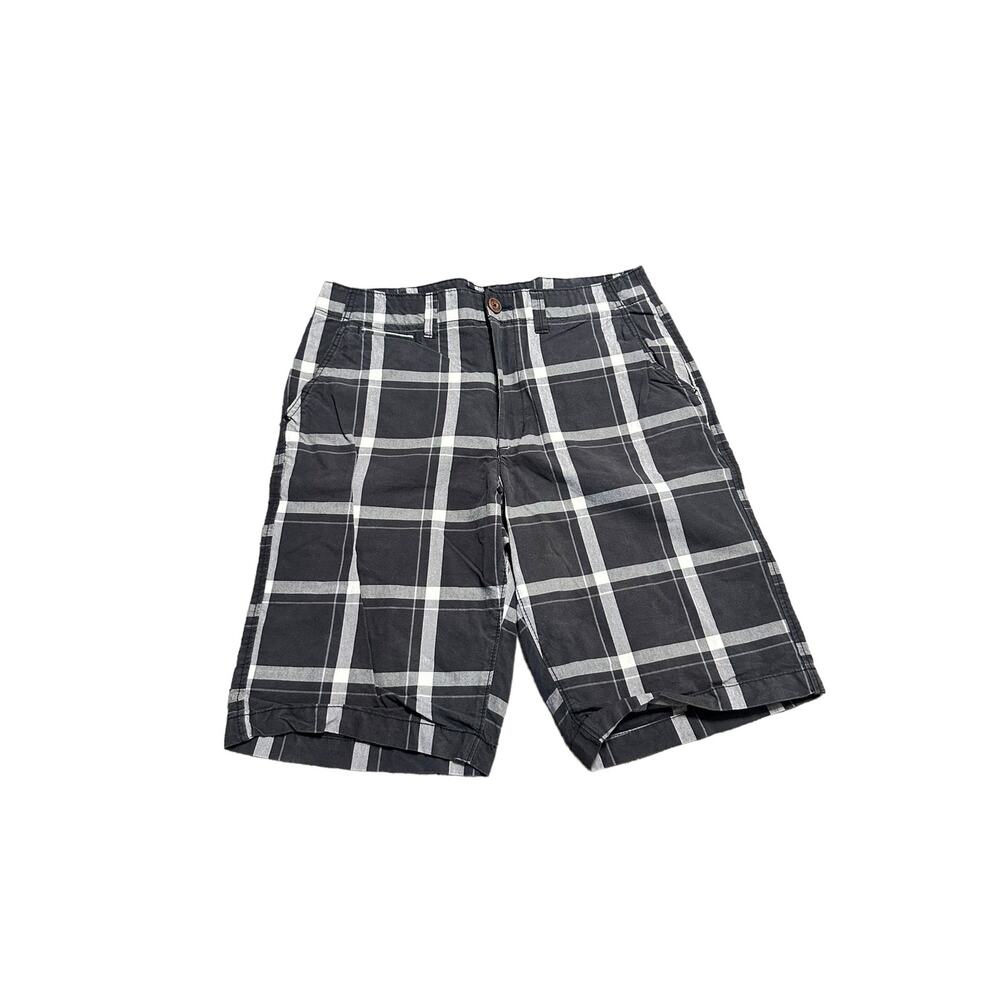 American Eagle Blue Gray Plaid Longboard Shorts size 32
